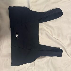 SET Active Black Sports Bra with High Neckline